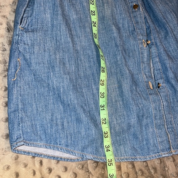 TOMMY HILFIGER small denim dress long sleeve pockets button down belted - Picture 9 of 13